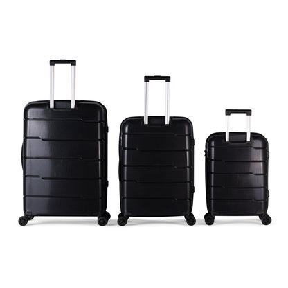 KILIMANJARO - Complete Luggage Set 3 Piece -UNBREAKABLE PP(Black)
