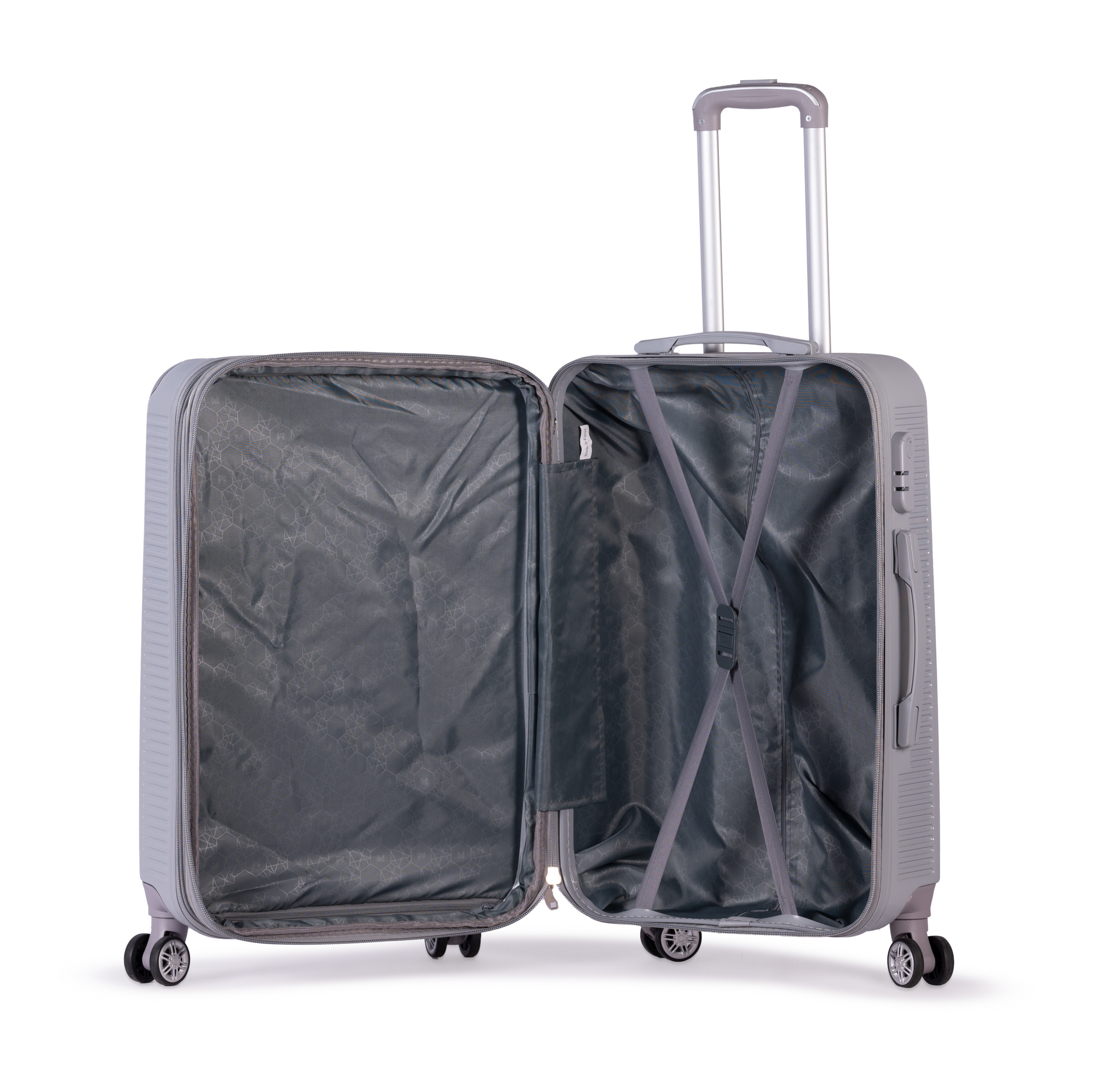 ALCTRAZ -Complete Luggage Set 3 Piece -ABS(Silver) – Musselz ALCTRAZ -Complete Luggage Set 3 Piece -ABS(Silver) – Musselz
