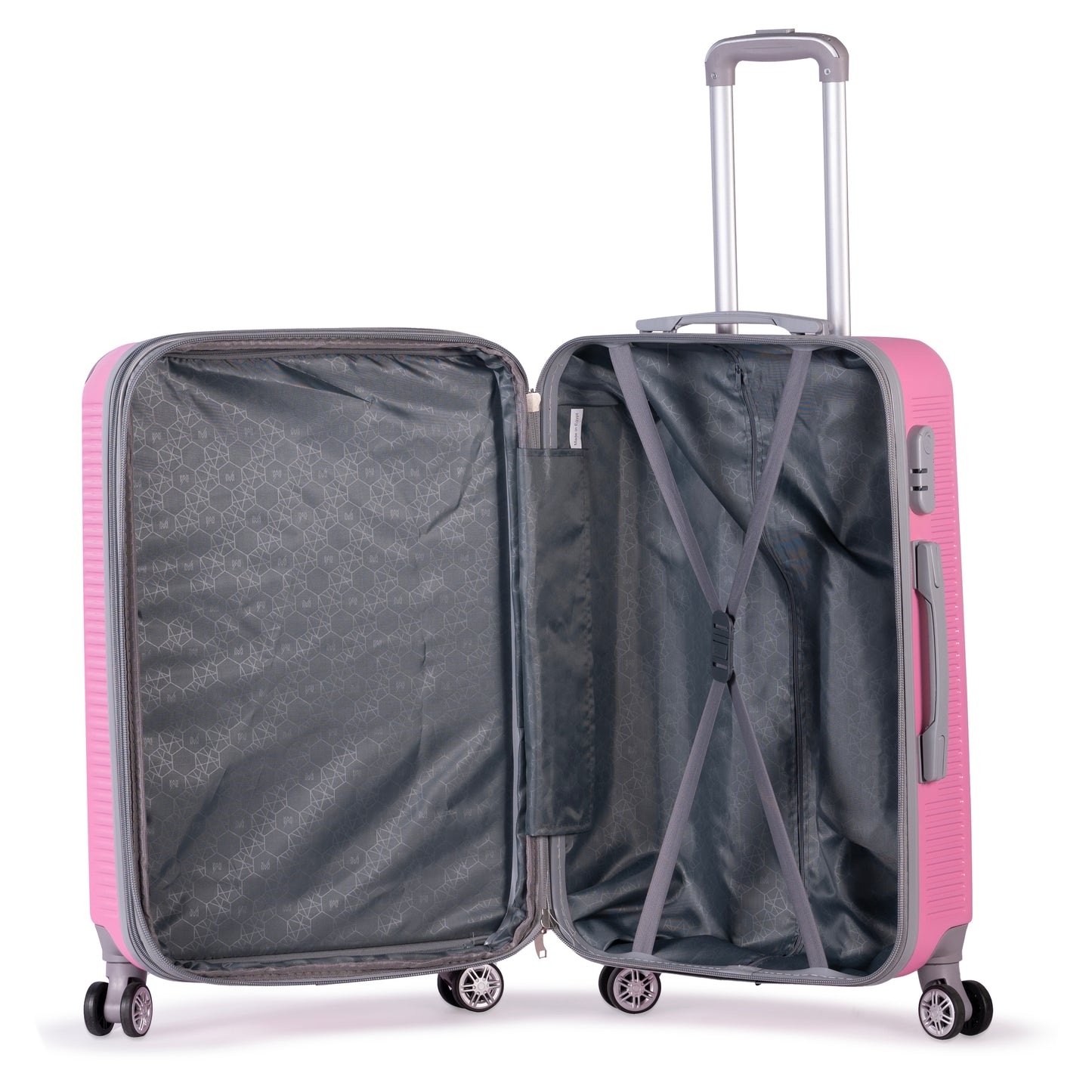 ALCTRAZ -Complete Luggage Set 3 Piece - ABS(pink)