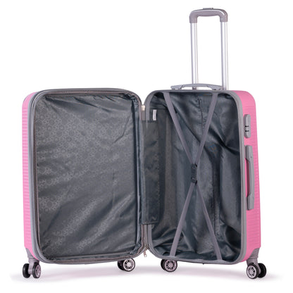 ALCTRAZ -Complete Luggage Set 3 Piece - ABS(pink)