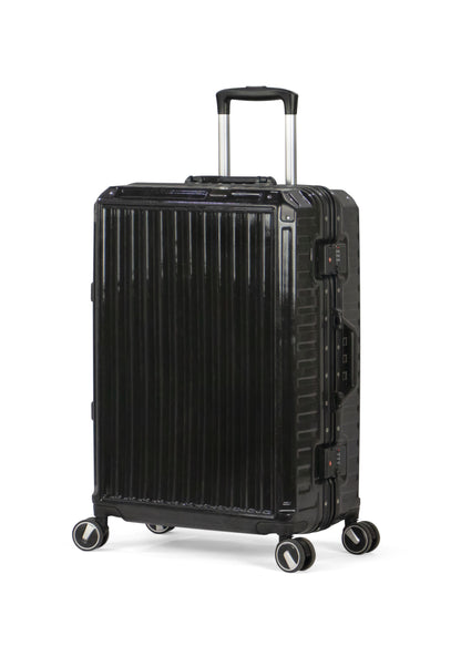 TEMPLE -PREMIUM ALUMINIUM FRAME Complete Luggage Set 3 Piece -PC(Black)