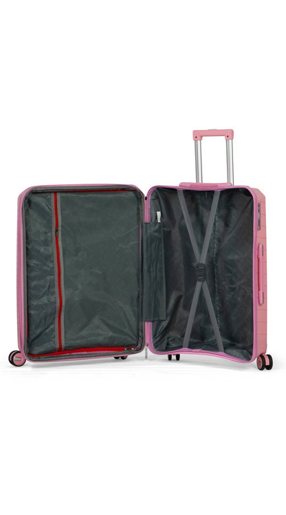 PYRAMID - Comlpete Luggage Set 3 Piece -UNBREAKABLE PP(Pink)
