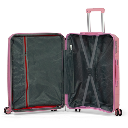 PYRAMID UNBREAKABLE Luggage - with spinner wheels - 60 cm (Small-pink)
