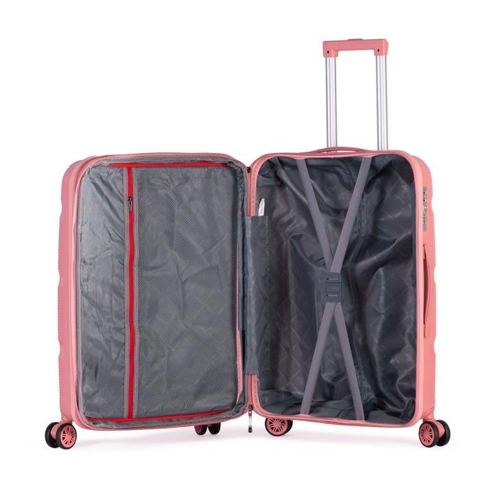 BURJ- Complete Luggage Set 3 Piece -UNBREAKABLE PP(Pink)
