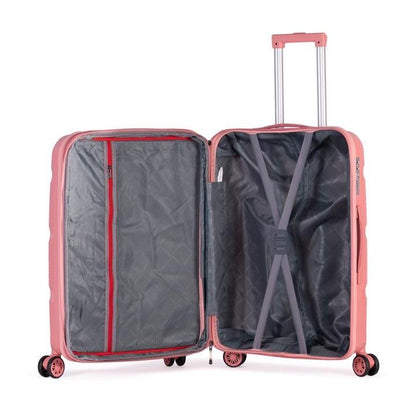 BURJ- Complete Luggage Set 3 Piece -UNBREAKABLE PP(Pink)
