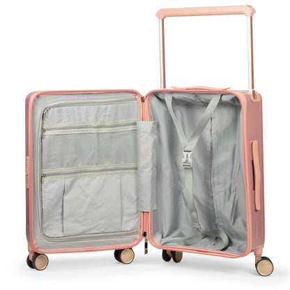 HAVANA -Wide Trolley Complete Luggage Set 2 Pieces - PC(Rose gold)