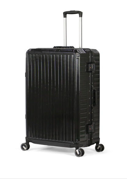 TEMPLE -PREMIUM ALUMINIUM FRAME Complete Luggage Set 3 Piece -PC(Black)