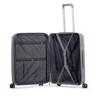 PYRAMID - Comlpete Luggage Set 3 Piece -UNBREAKABLE PP(Silver)