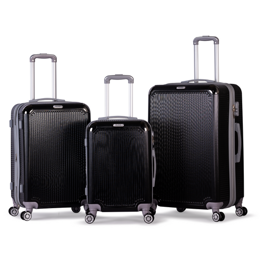 ALCTRAZ -Complete Luggage Set 3 Piece -ABS(Black)