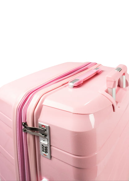 MORTIZ - Comlpete Luggage Set 3 Piece -UNBREAKABLE PP(Pink)