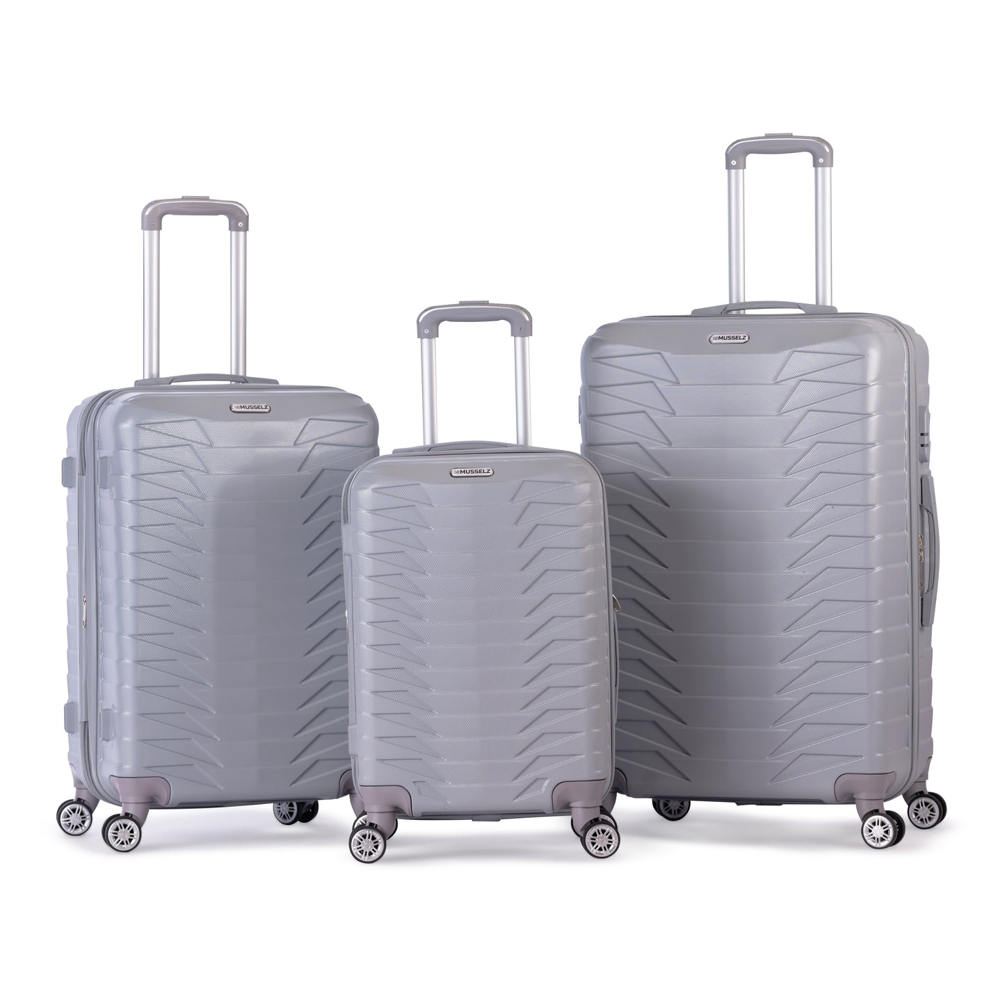 LOUVRE -Complete Luggage Set 3 Piece -ABS(Silver)