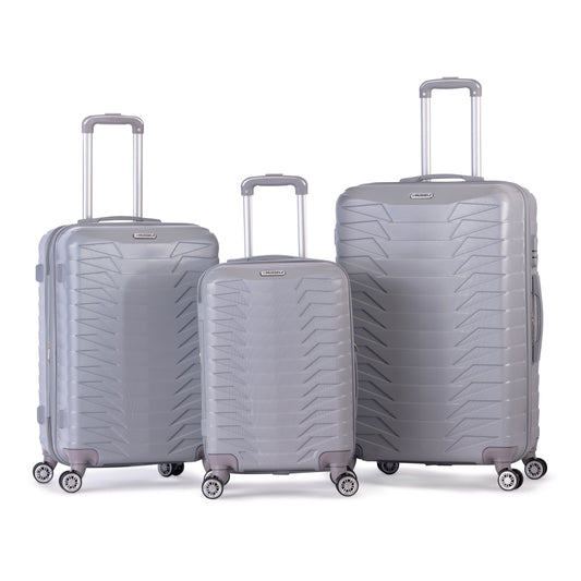 LOUVRE -Complete Luggage Set 3 Piece -ABS(Silver)
