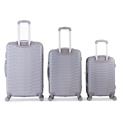 LOUVRE -Complete Luggage Set 3 Piece -ABS(Silver)