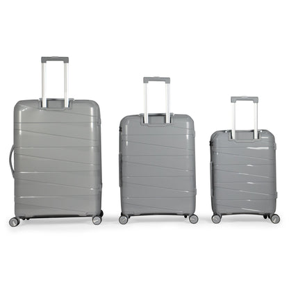 MORTIZ - Comlpete Luggage Set 3 Piece -UNBREAKABLE PP(Silver)