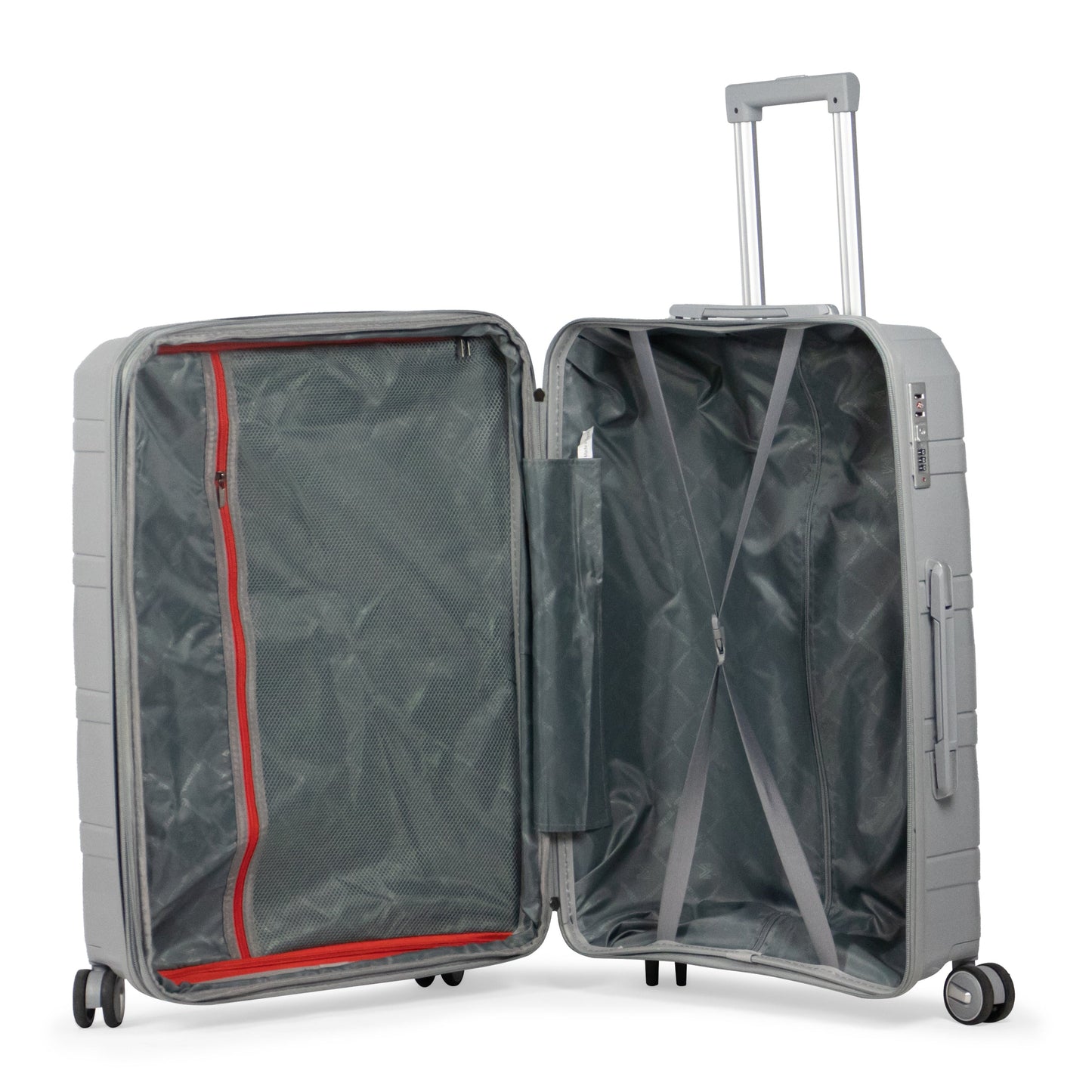 MORTIZ - Comlpete Luggage Set 3 Piece -UNBREAKABLE PP(Silver)