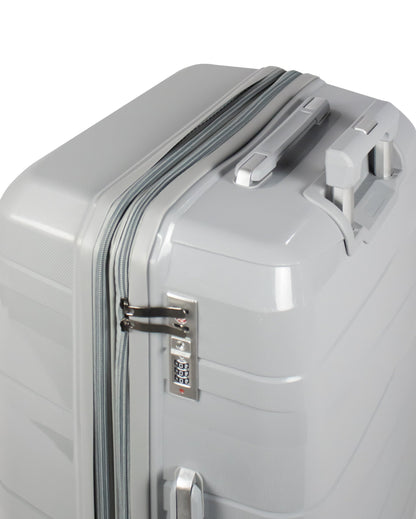 MORTIZ - Comlpete Luggage Set 3 Piece -UNBREAKABLE PP(Silver)