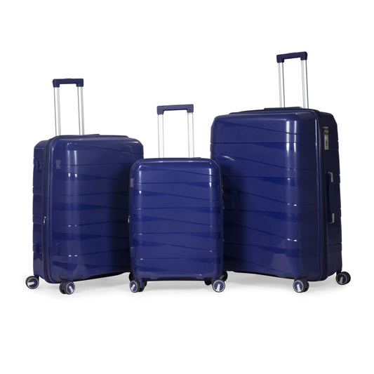 MORTIZ - Comlpete Luggage Set 3 Piece -UNBREAKABLE PP(Blue)