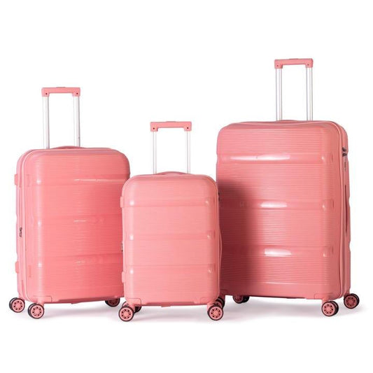 BURJ- Complete Luggage Set 3 Piece -UNBREAKABLE PP(Pink)