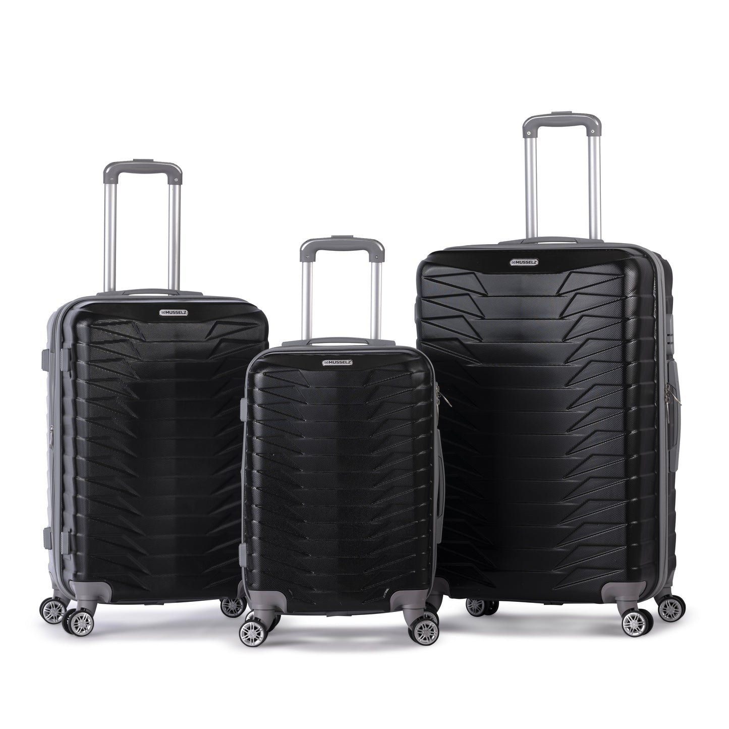 LOUVRE -Complete Luggage Set 3 Piece -ABS(Black)