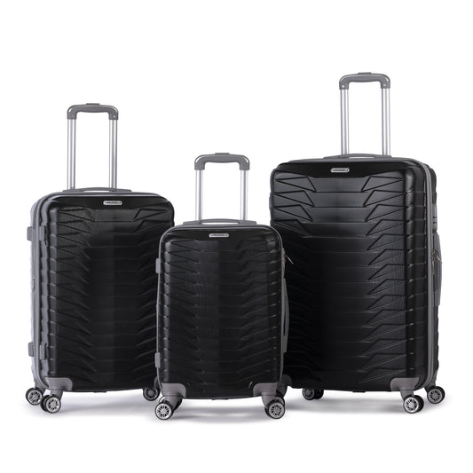 LOUVRE -Complete Luggage Set 3 Piece -ABS(Black)
