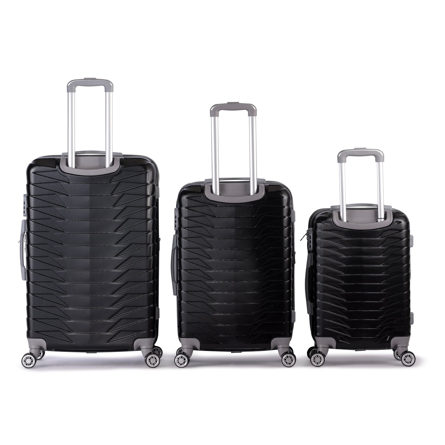 LOUVRE -Complete Luggage Set 3 Piece -ABS(Black)