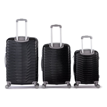 LOUVRE -Complete Luggage Set 3 Piece -ABS(Black)