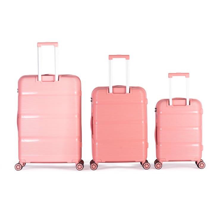BURJ- Complete Luggage Set 3 Piece -UNBREAKABLE PP(Pink)
