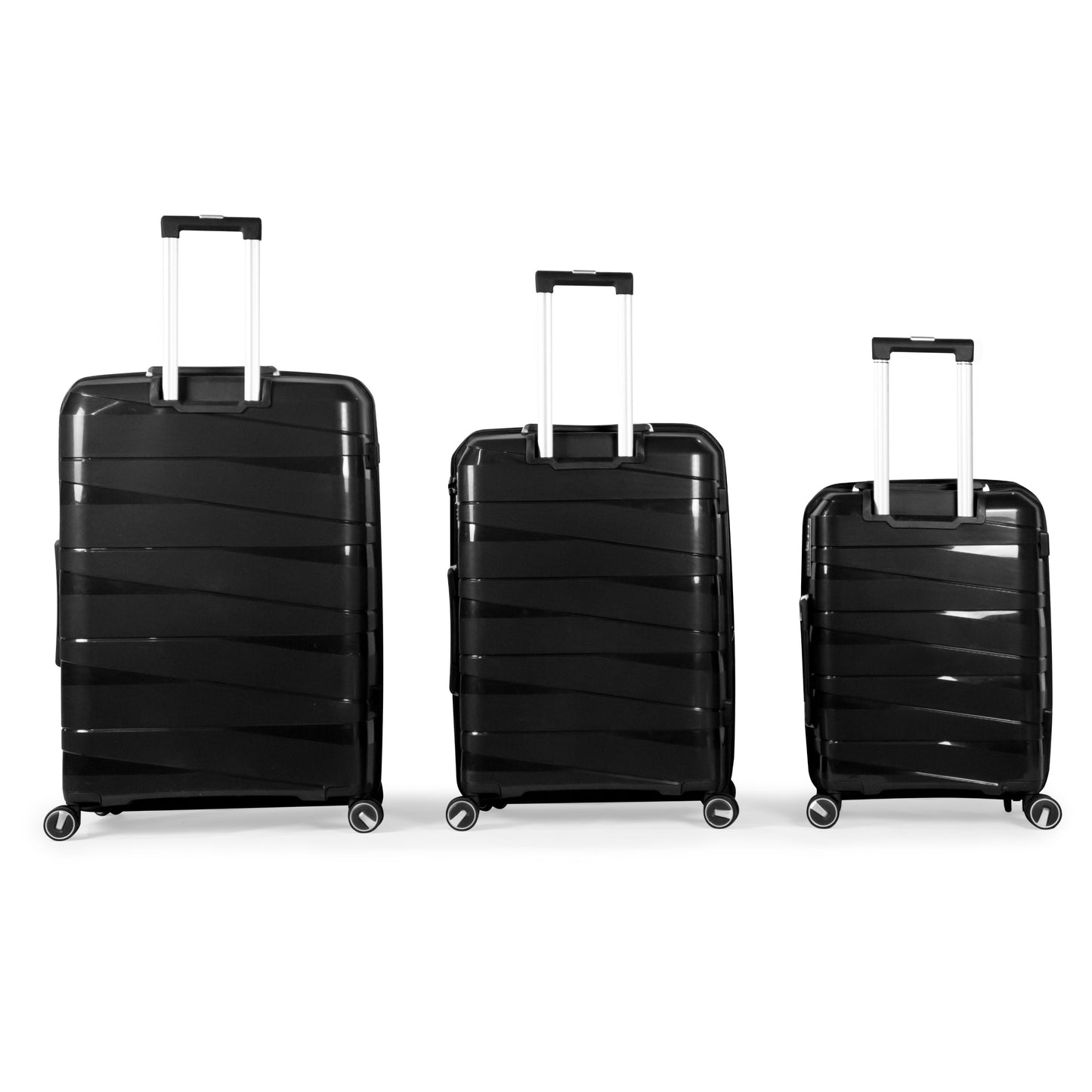 MORTIZ - Comlpete Luggage Set 3 Piece -UNBREAKABLE PP (Black)