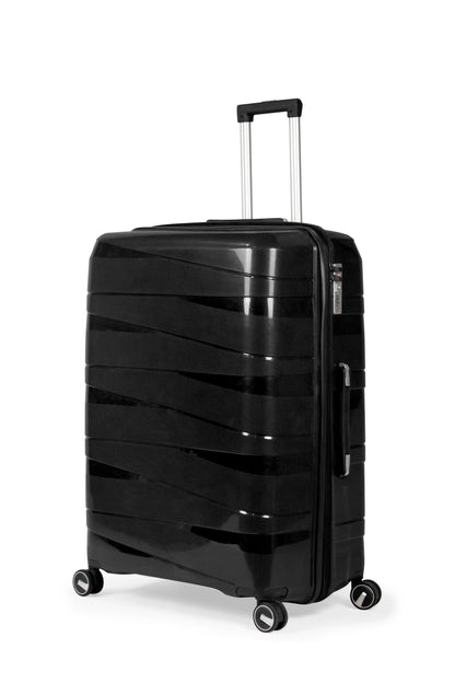 MORTIZ - Comlpete Luggage Set 3 Piece -UNBREAKABLE PP (Black)