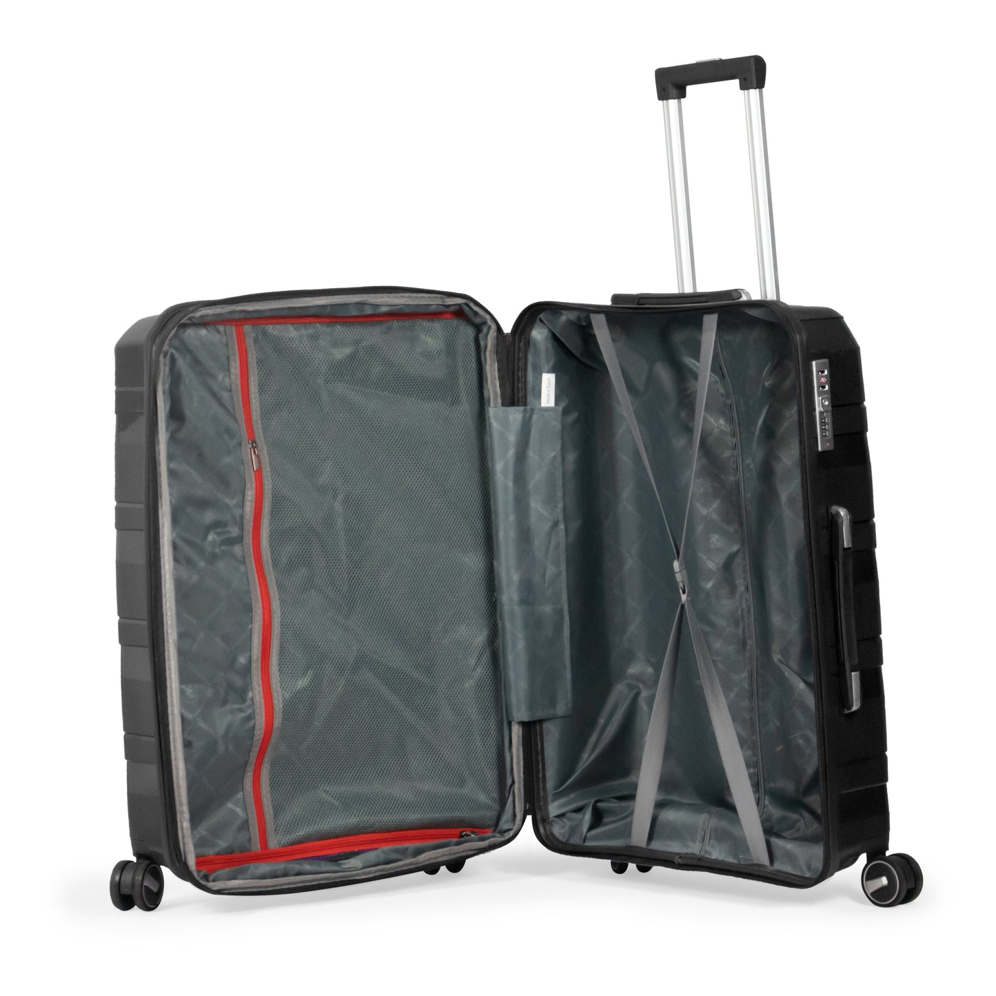 MORTIZ - Comlpete Luggage Set 3 Piece -UNBREAKABLE PP (Black)