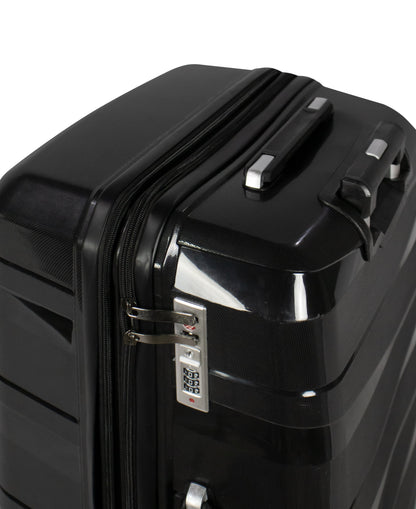 MORTIZ - Comlpete Luggage Set 3 Piece -UNBREAKABLE PP (Black)