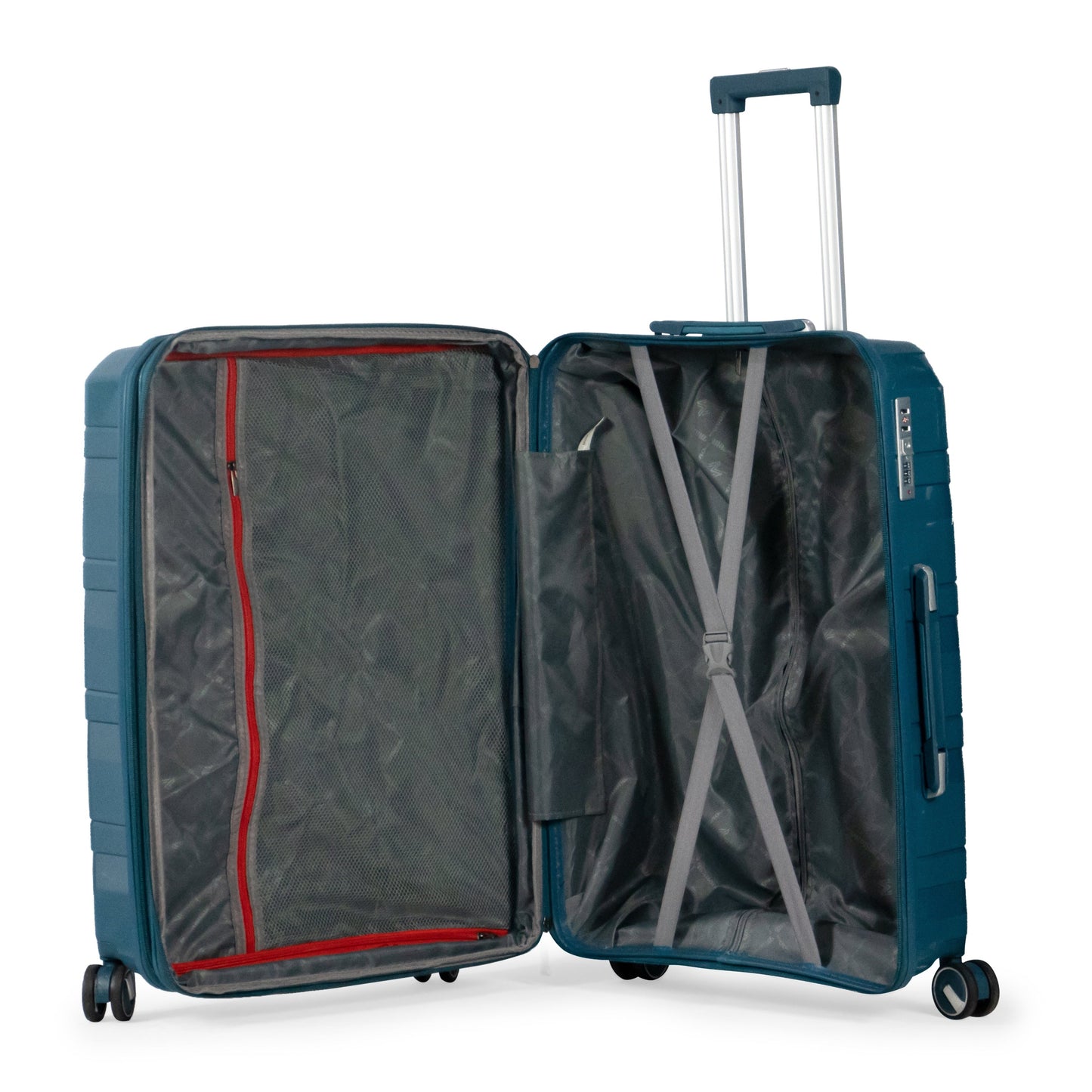 MORTIZ - Comlpete Luggage Set 3 Piece -UNBREAKABLE PP (Petroleum)